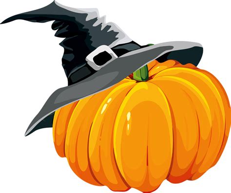 Gleaming pumpkin with witch hat